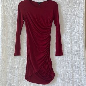 Forever 21 Faux Wrap Hem Ruched Dress